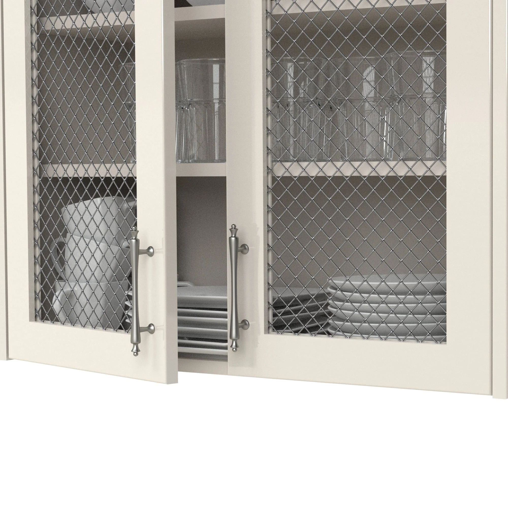.75" Multi-Crimp Single Diamond Decorative Grille - Satin Nickel, 18" W x 48" L Sheet - Image 2