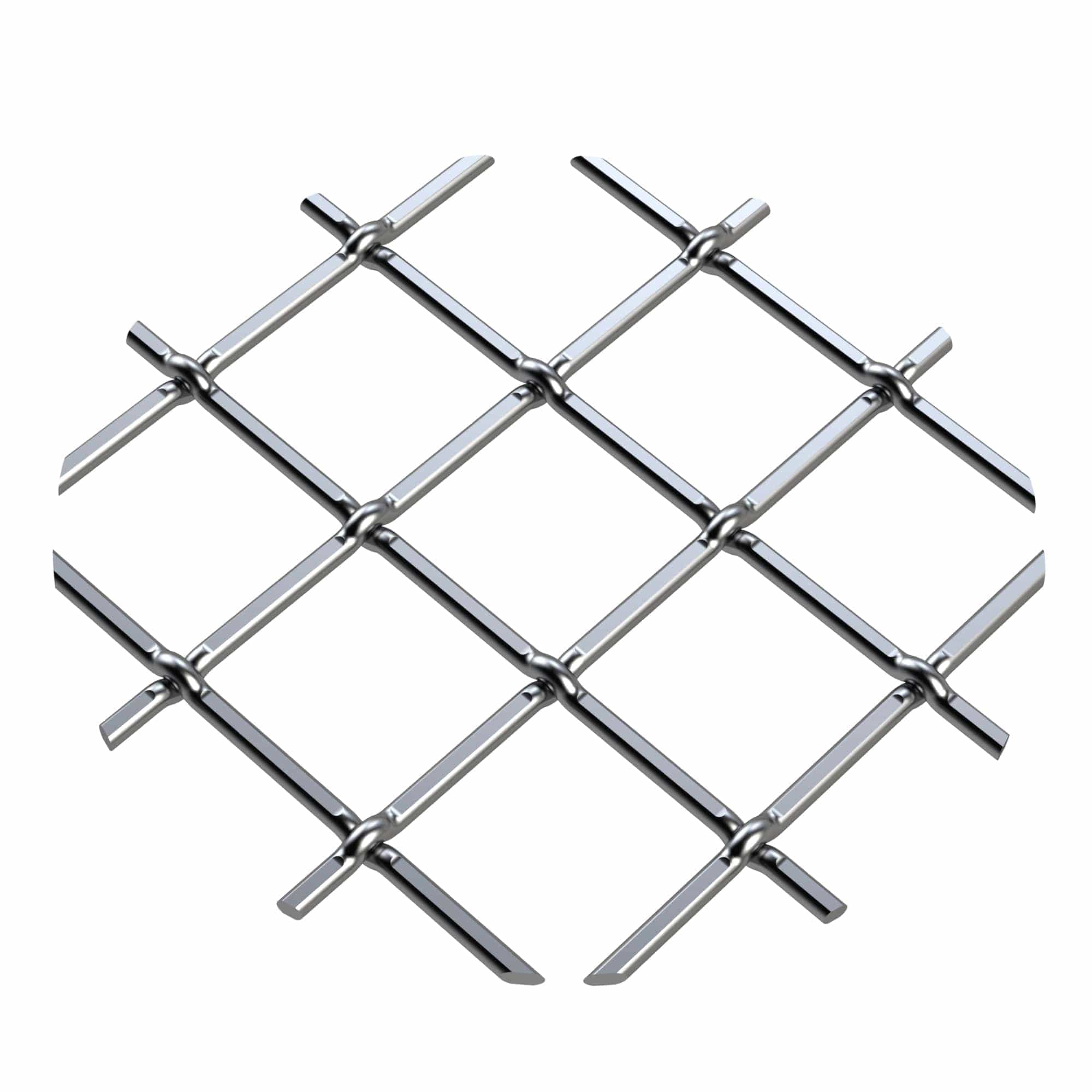 .75" Multi-Crimp Single Diamond Decorative Grille - Satin Nickel, 36" W x 24" L Sheet