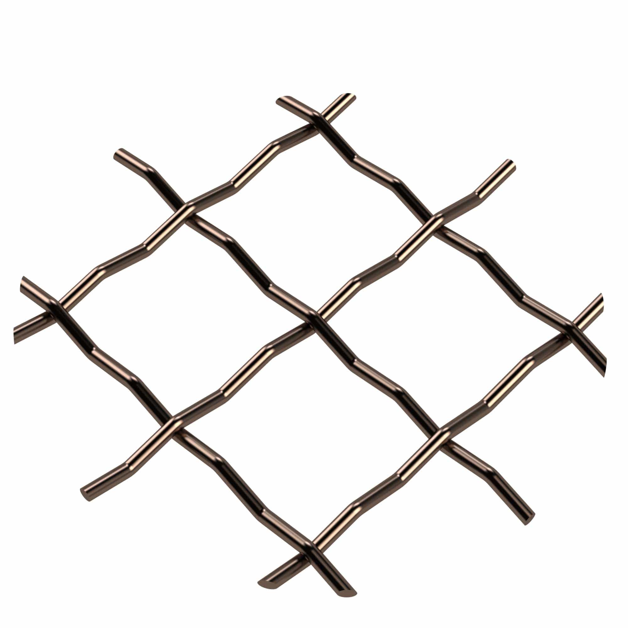 .75" Pressed Single Diamond Decorative Grille - Antique Brass, 36" W x 48" L Sheet