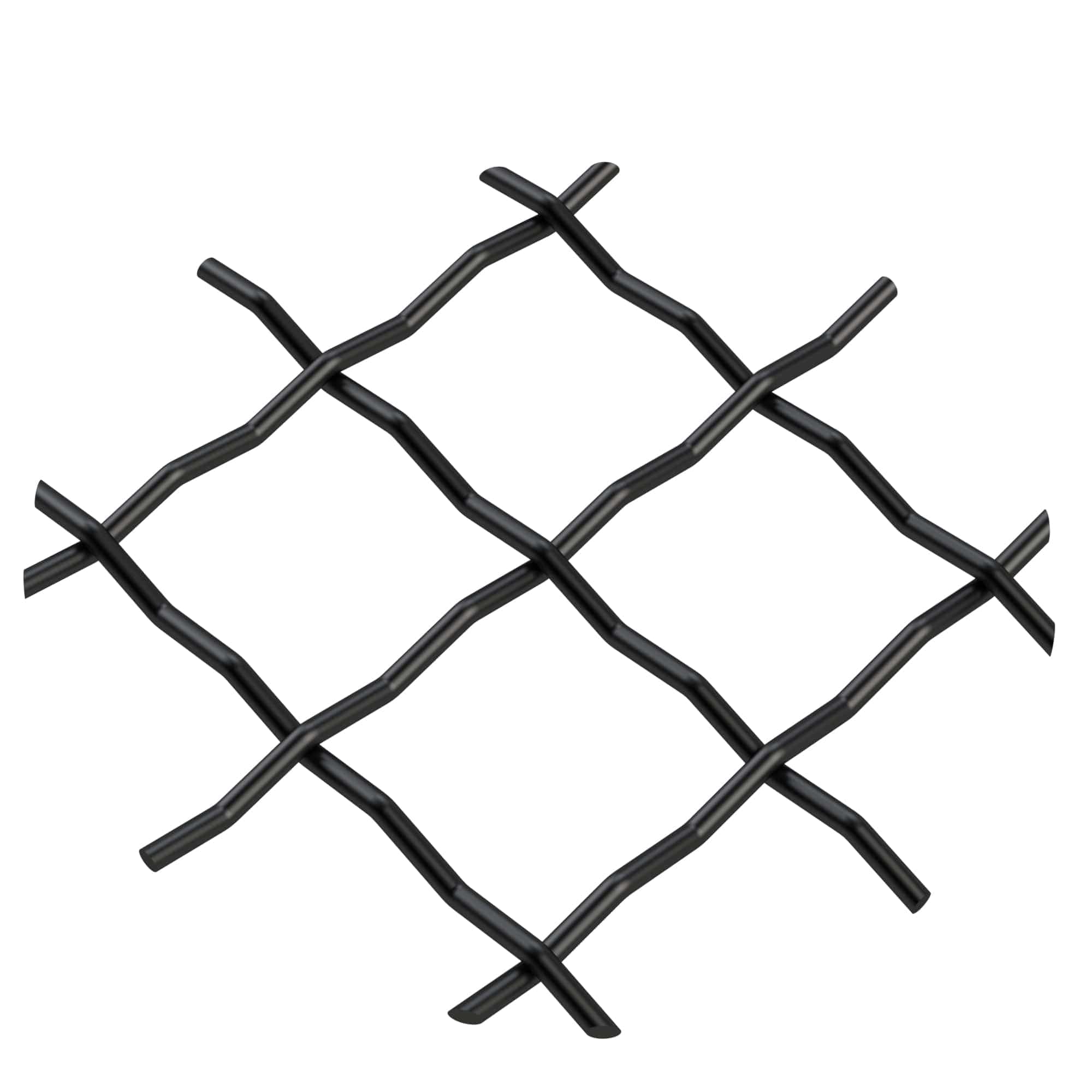 .75" Pressed Single Diamond Decorative Grille - Flat Black, 18" W x 48" L Sheet