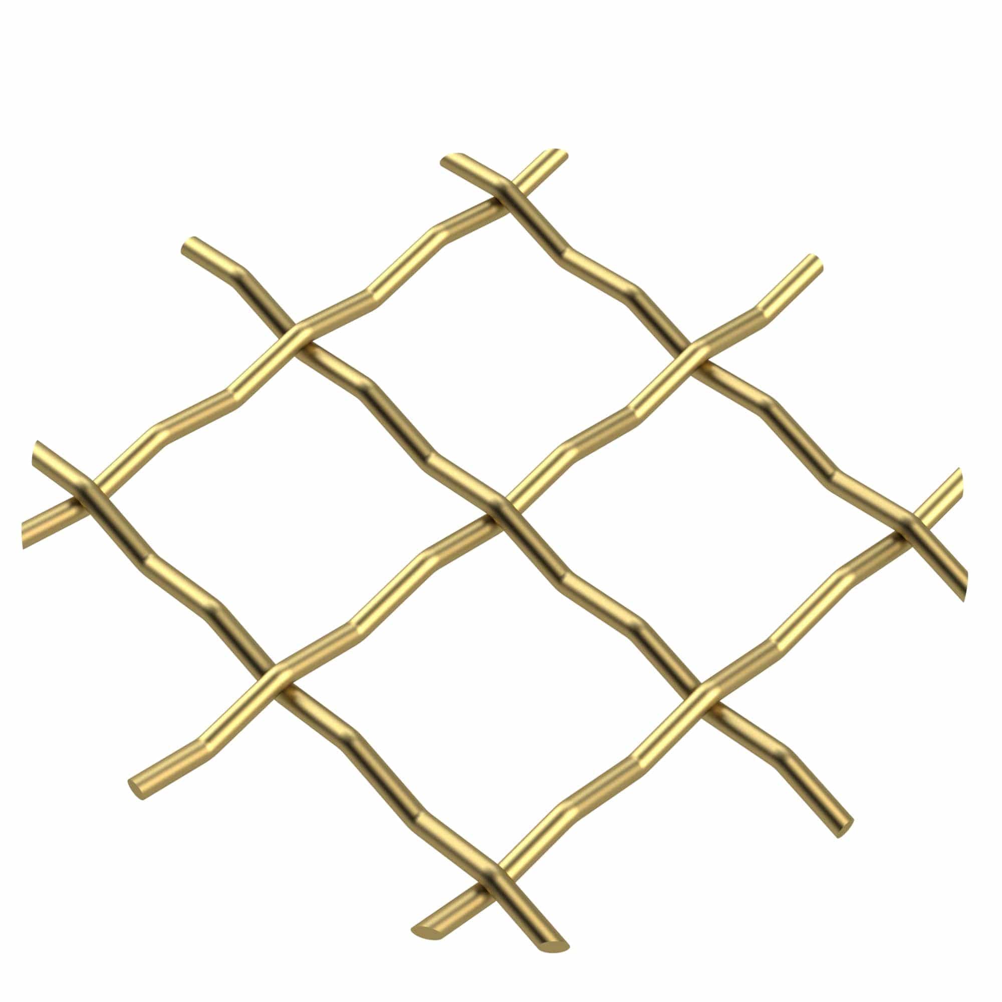 .75" Pressed Single Diamond Decorative Grille - Satin Brass, 36" W x 48" L Sheet