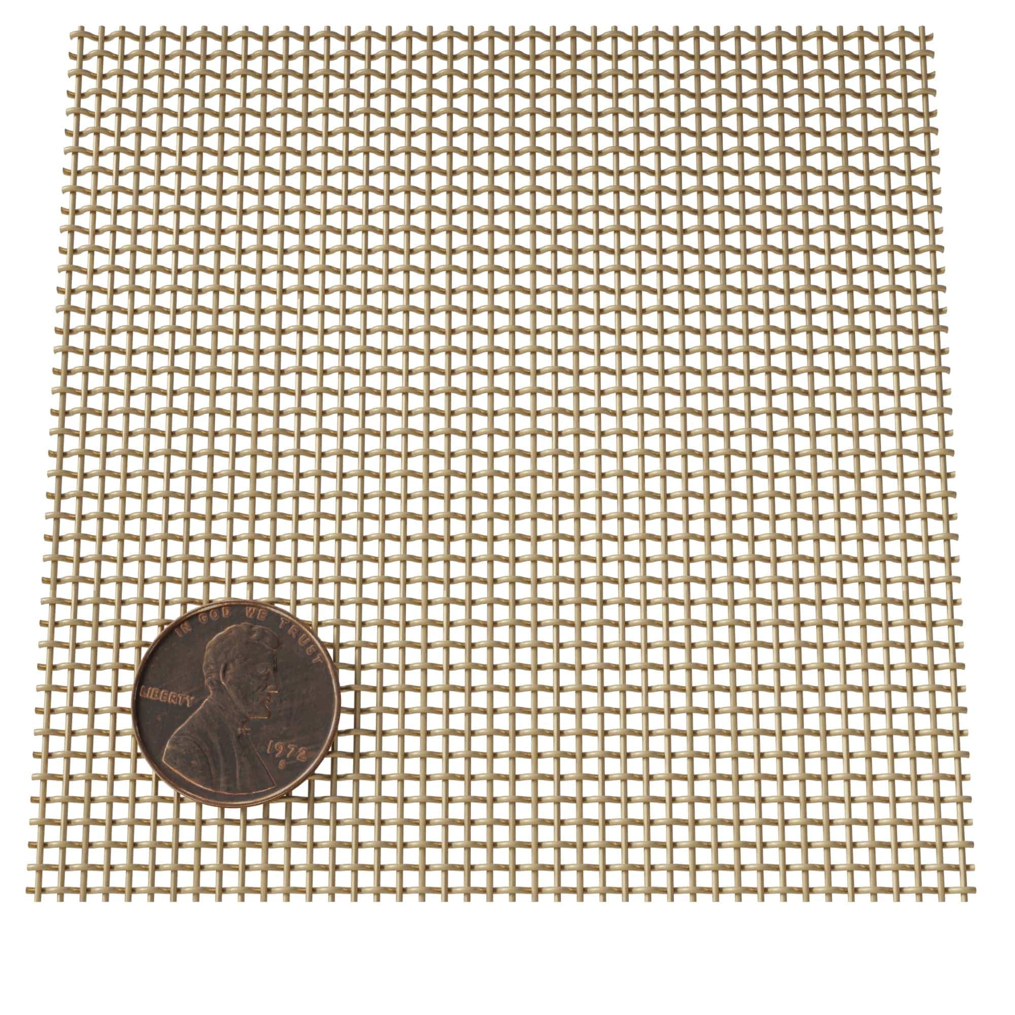Fine Wire Mesh for Decorative Wire Grilles - 41" L x 48" W, Satin Brass