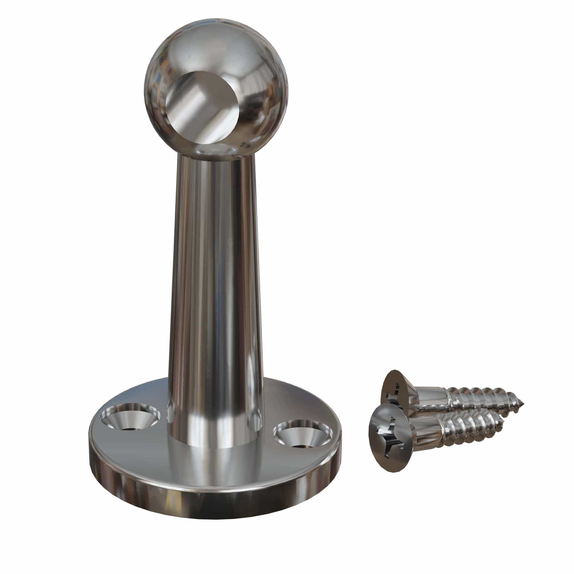 Gallery Rail End, Chrome, Base .906 Head .512