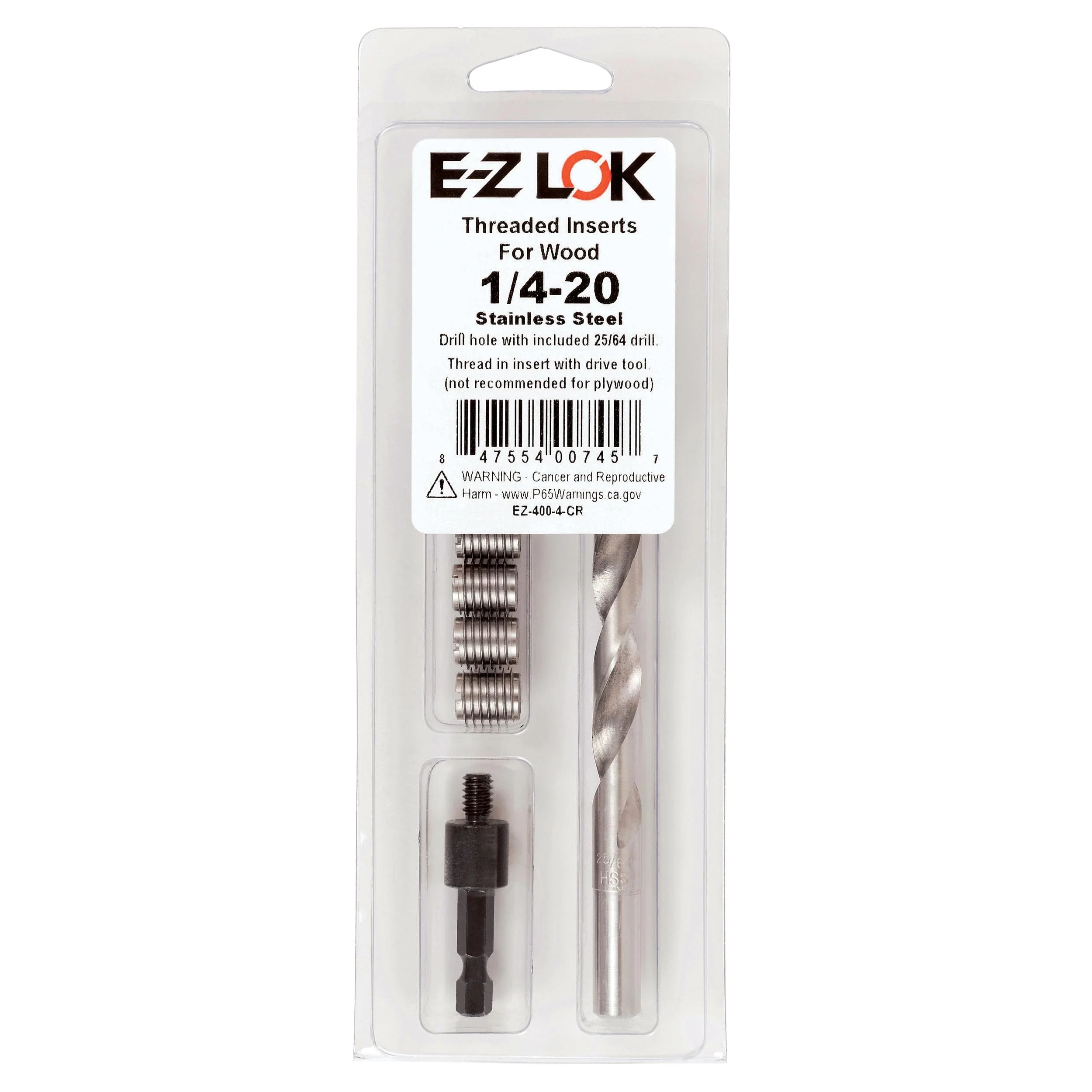 E-Z Knife 1/4-20 Threaded Insert Kit - Stainless Steel - Image 2