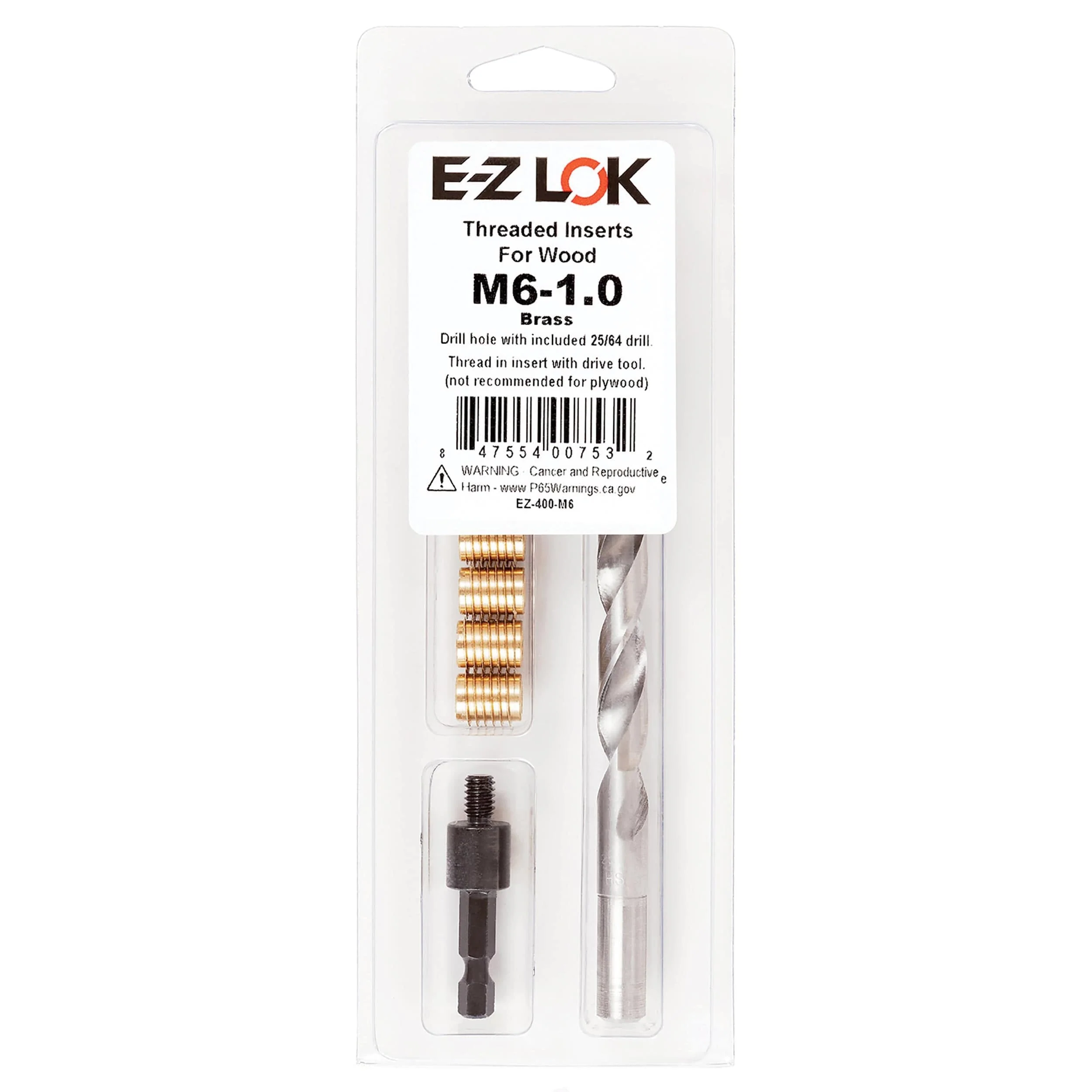 E-Z Knife M6-1.0 Threaded Insert Kit - Brass - Image 2