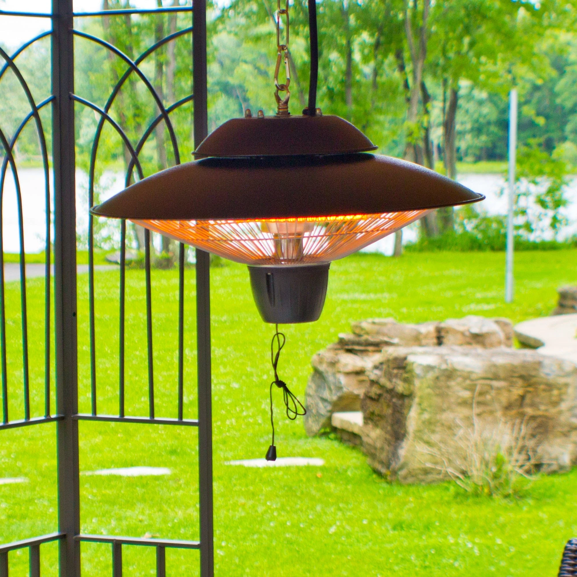 Infrared Electric Outdoor Heater - Hanging - Powder Coat Brown Finish - Image 2