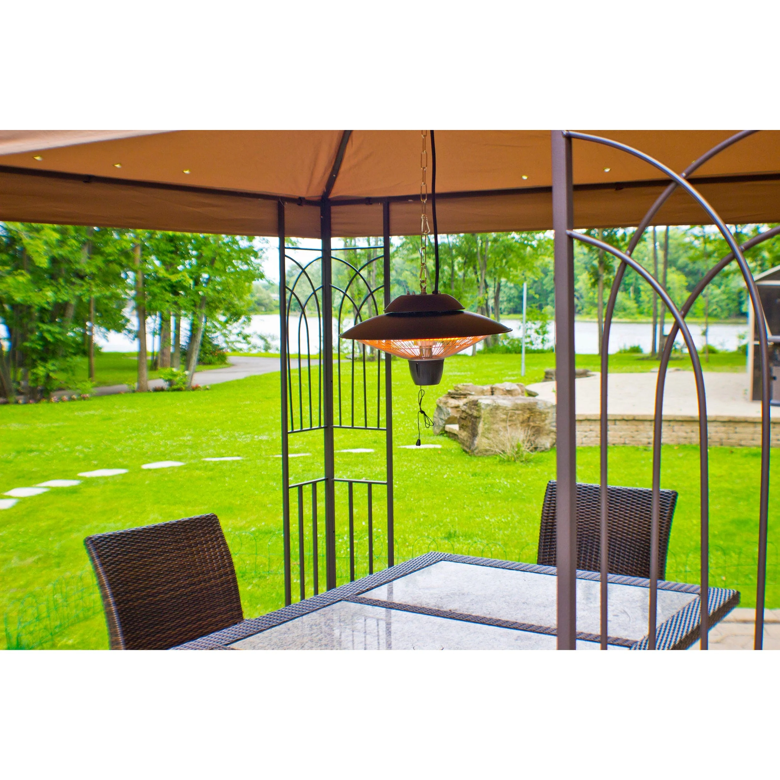 Infrared Electric Outdoor Heater - Hanging - Powder Coat Brown Finish - Image 3