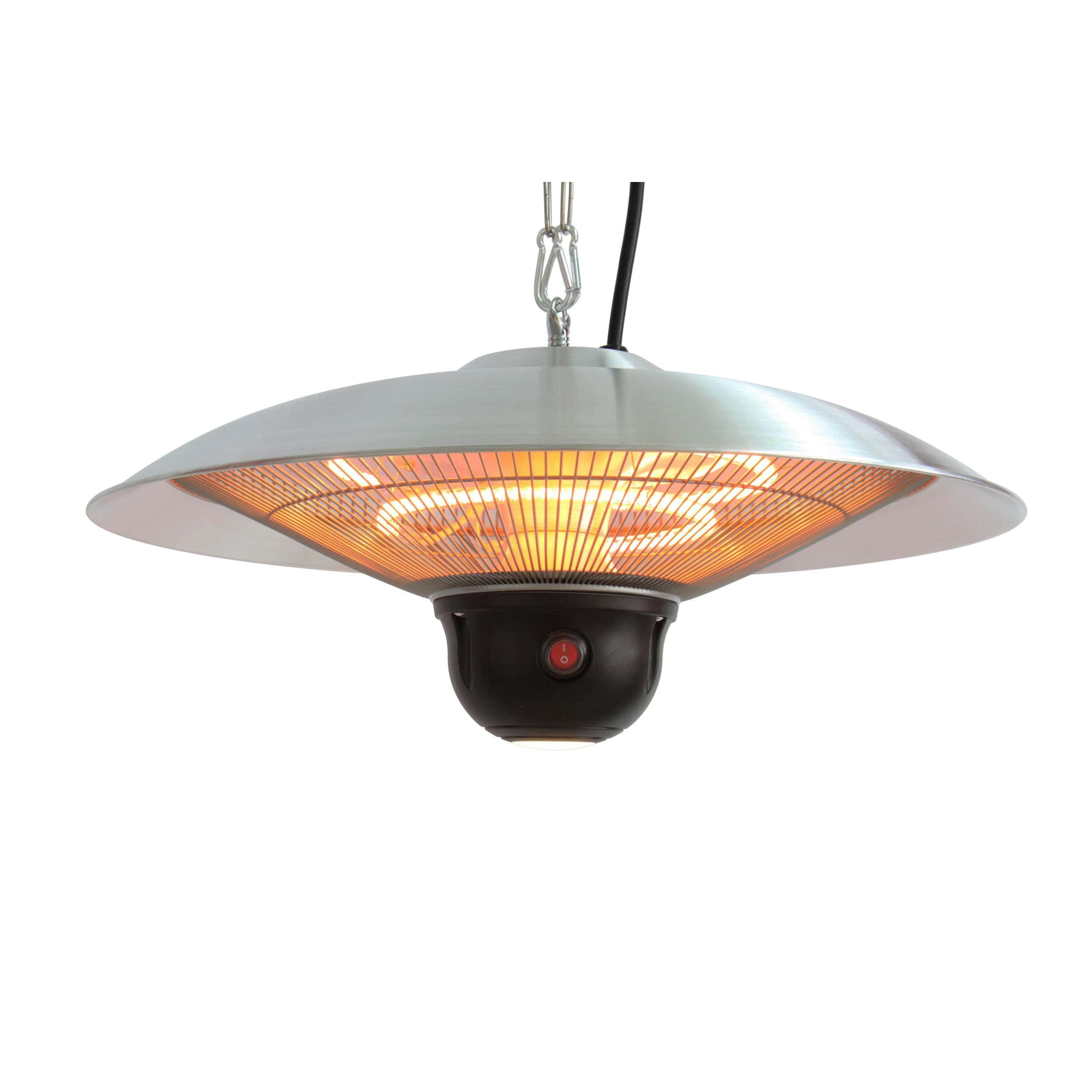 Hanging Infrared Electric Outdoor Heater with Remote - Silver - LED