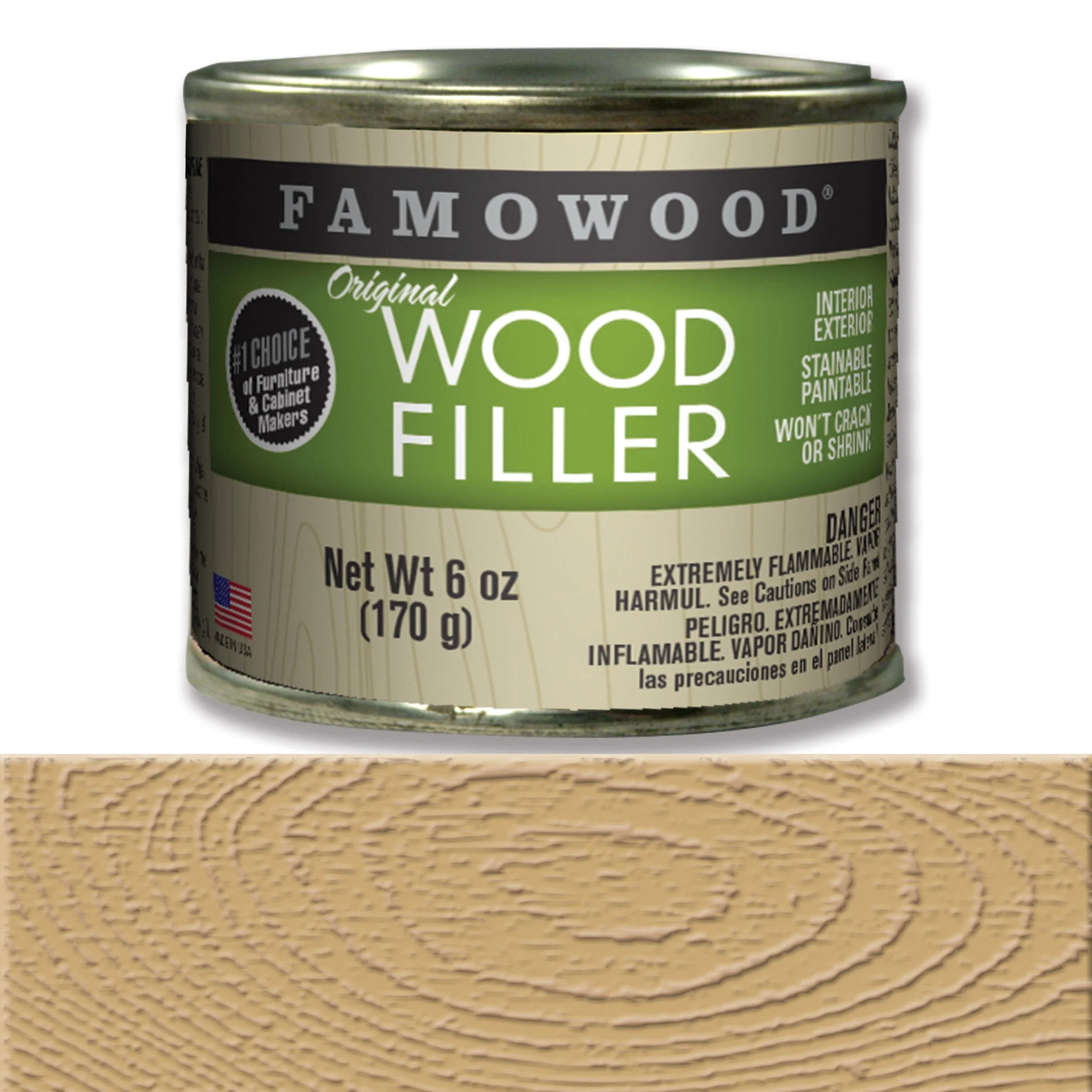 Wood Filler - Solvent Based - 6 oz