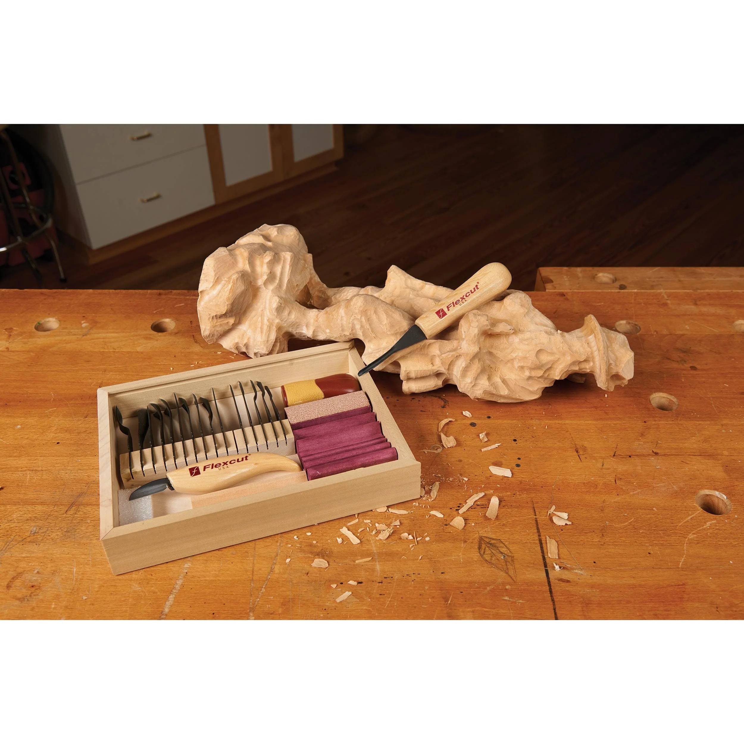 Deluxe Starter Carving Set w/ Free Relief Carving DVD - 21 Piece - Image 3