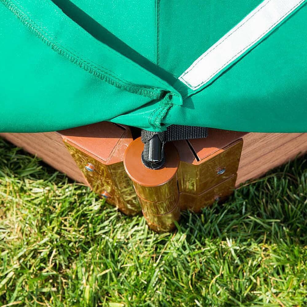 Classic Sienna 4' x 4' x 11" Composite Square Sandbox Kit with Telescoping Canopy/Cover - 2" profile - Image 5