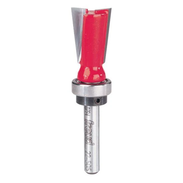 22-505 Dovetail Router Bit with Top Bearing 1/4" SH 5/8" D 7 Degrees