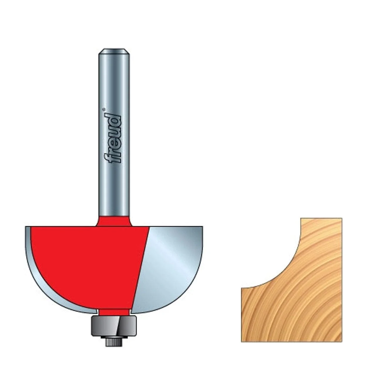 30-108 Cove Router Bit 1/2" SH 2" D 7/8" CL 3/4" R