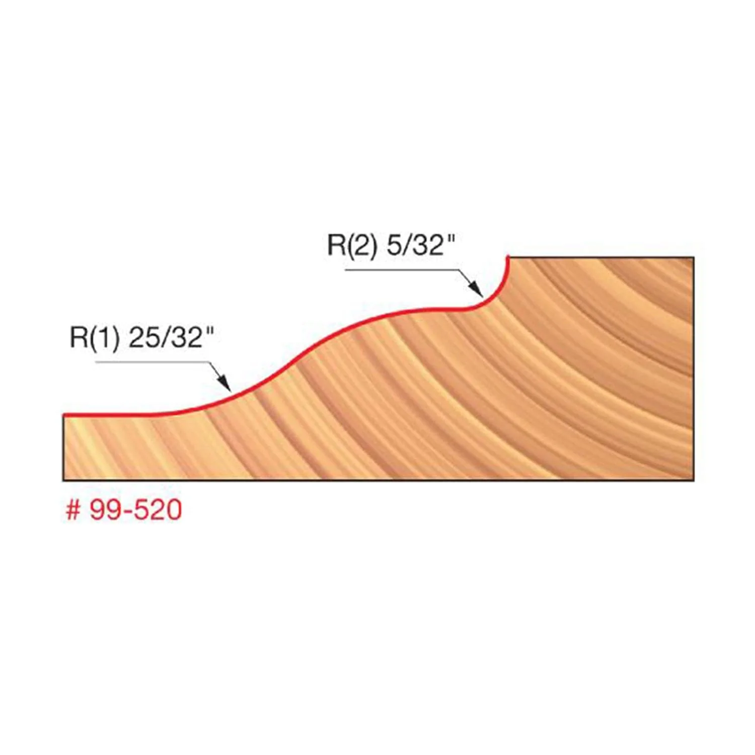 99-520 Quadra-Cut Large Raised Panel Router Bit Ogee Pattern 1/2" SH - Image 2