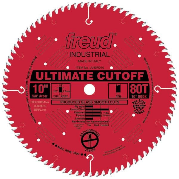 LU85R010 Industrial Ultimate Cut-off Blade 10" x 5/8" Bore x 80 Tooth ATB