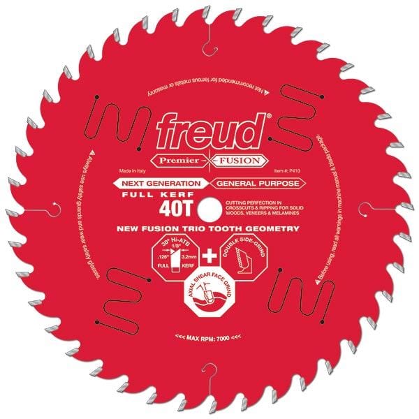 P408 Premier Fusion Crosscut & Rip Blade, 8" diameter, 5/8" arbor, 34 teeth, 30 degree Hi-ATB