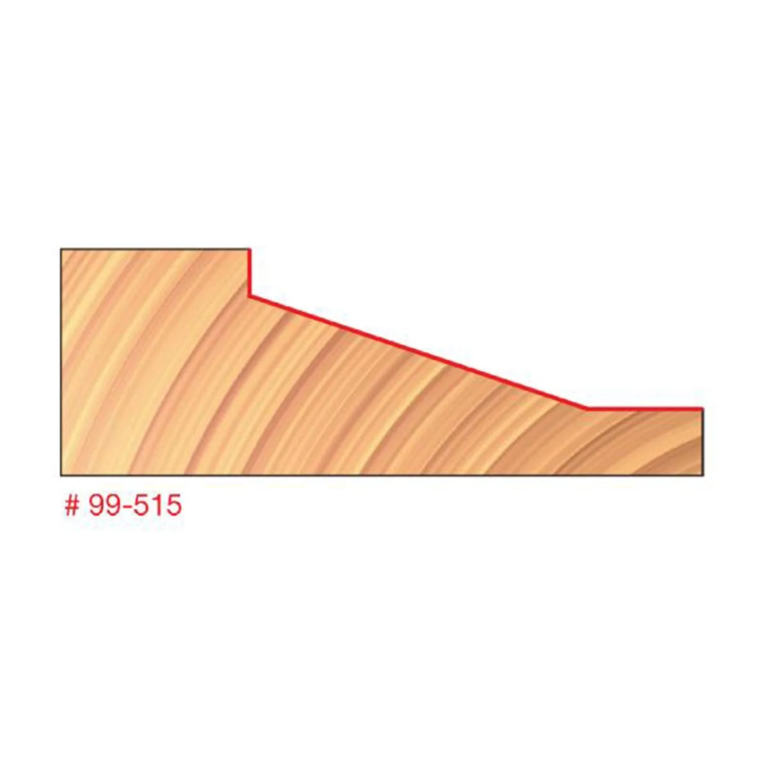 Quadra-Cut Raised Panel Router Bit Bevel Pattern, 1/2" SH - Image 2