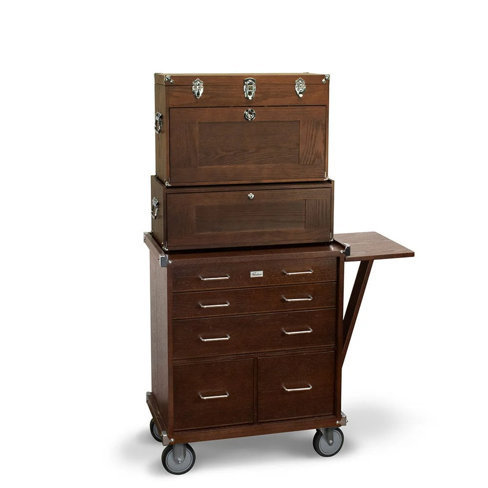 19-Drawer 3 Piece Chest, Base and Roller Set - Dark Oak - Image 2