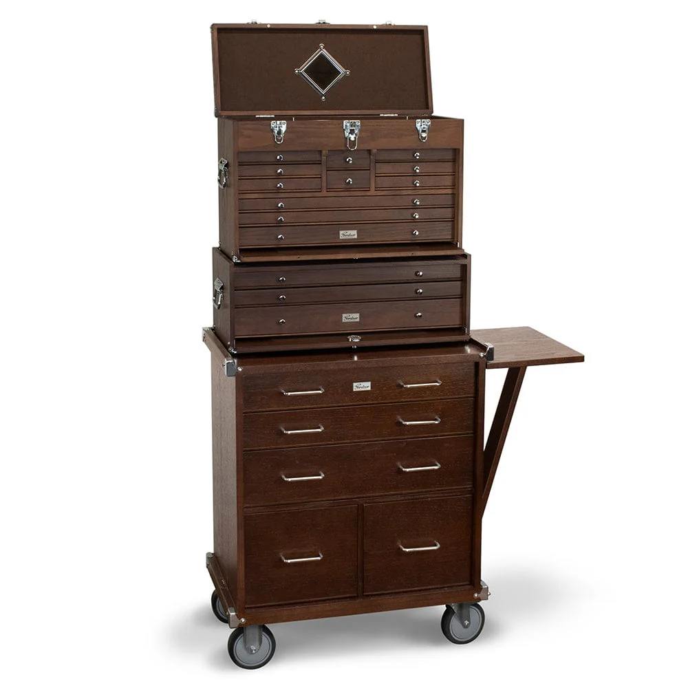 19-Drawer 3 Piece Chest, Base and Roller Set - Dark Oak - Image 5
