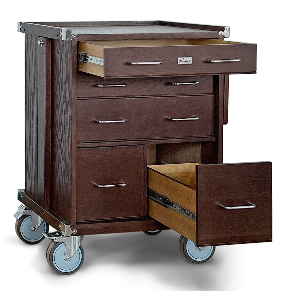 5-Drawer Large Roller Cabinet - Dark Oak - Image 2