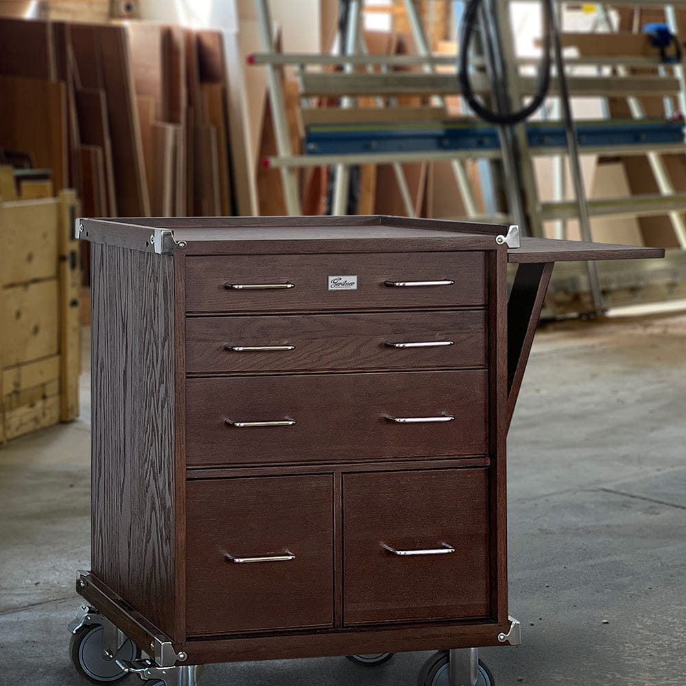 5-Drawer Large Roller Cabinet - Dark Oak - Image 4