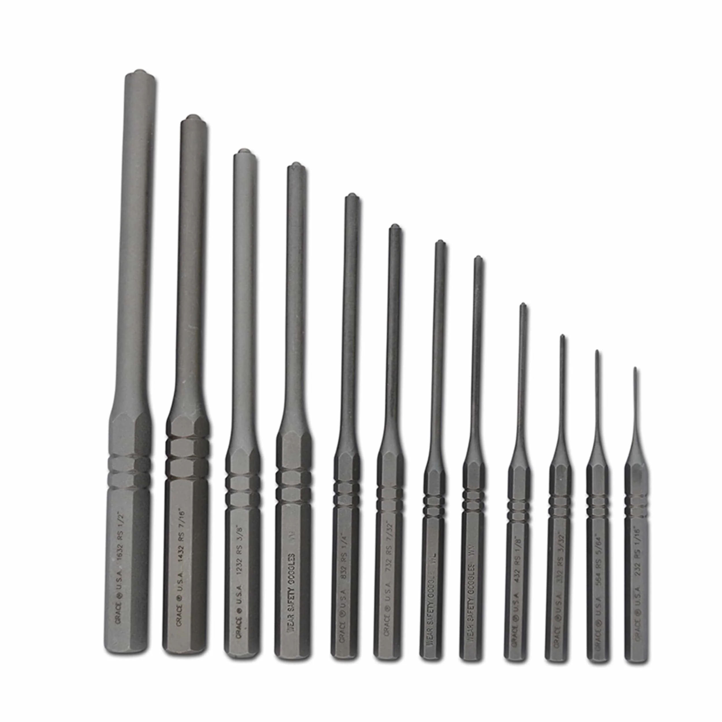 12 pc Professional Steel Roll Pin Punch Set with Vinyl Pouch - Image 2