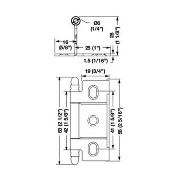 Non-Mortise Wrap Hinge with Finial - Image 2