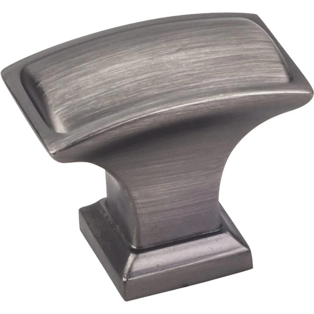 Annadale Rectangle Pillow Top Knob, 1-1/2" O.L., Brushed Pewter - Image 2