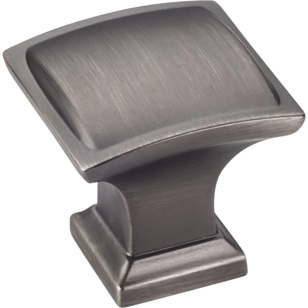 Annadale Square Pillow Top Knob, 1-1/4" O.L., Brushed Pewter - Image 2