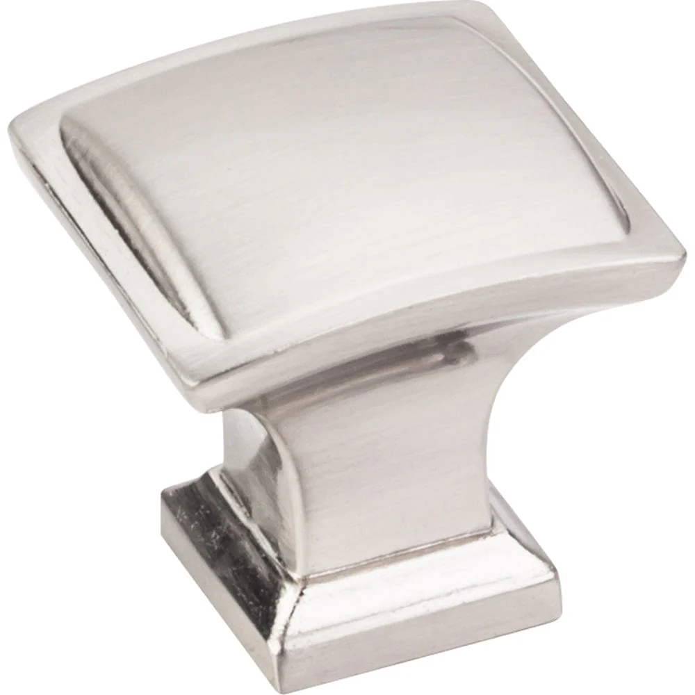 Annadale Square Pillow Top Knob, 1-1/4" O.L., Satin Nickel - Image 2