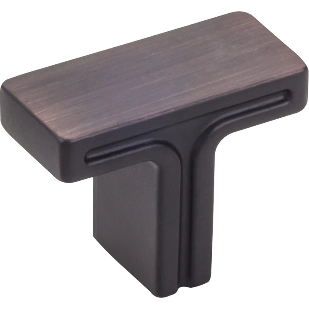 Anwick Rectangle Knob, 1-3/8" O.L., Brushed Oil Rubbed Bronze - Image 2