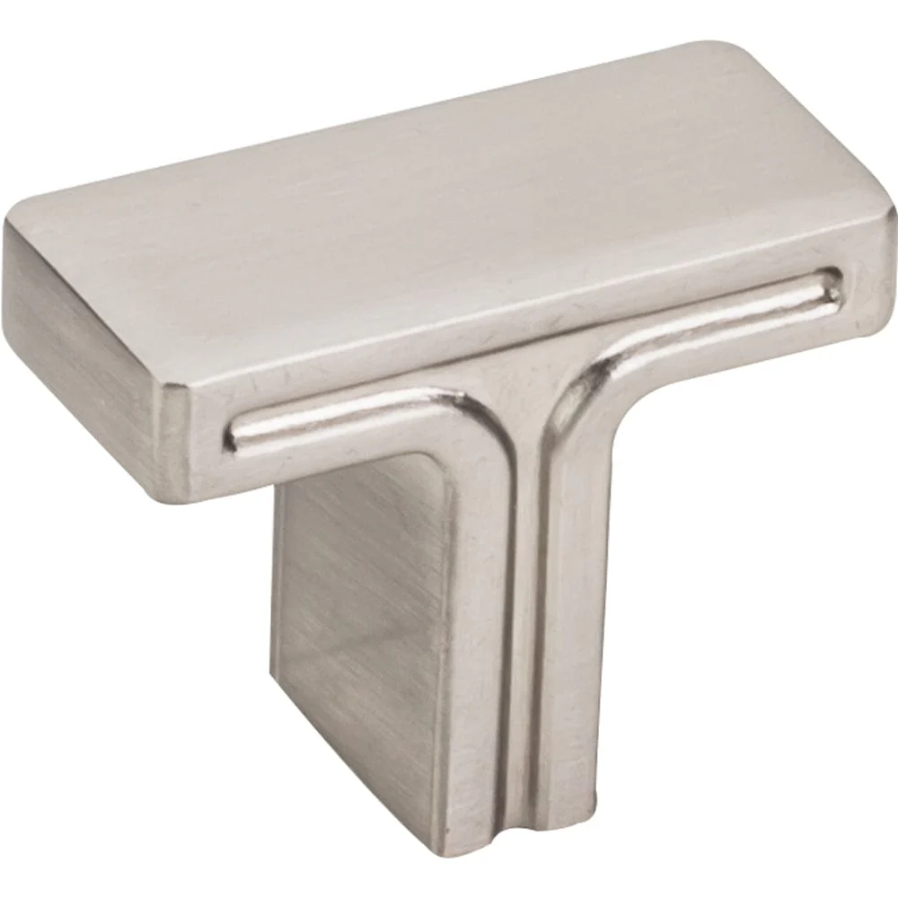 Anwick Rectangle Knob, 1-3/8" O.L., Satin Nickel - Image 2