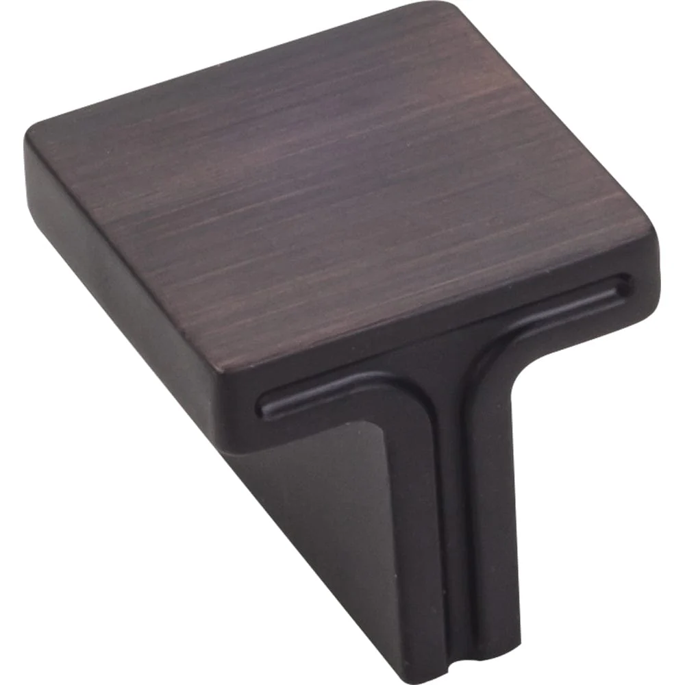 Anwick Square Knob, 1-1/8" O.L., Brushed Oil Rubbed Bronze - Image 2