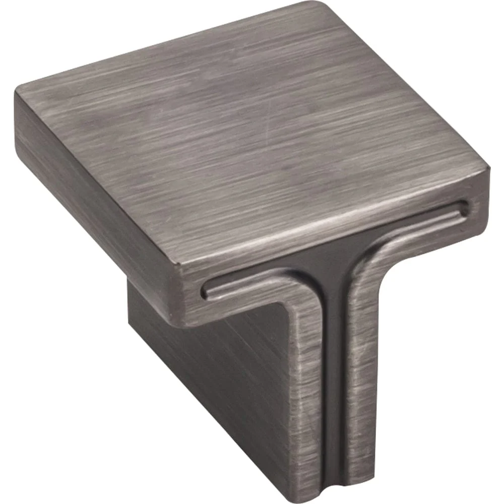 Anwick Square Knob, 1-1/8" O.L., Brushed Pewter - Image 2