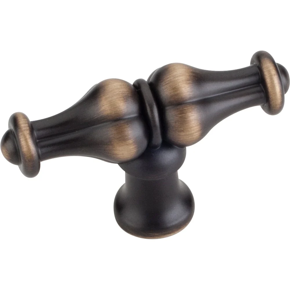 Bella "T" Knob, 2-1/4" O.L., Antique Brushed Satin Brass - Image 2