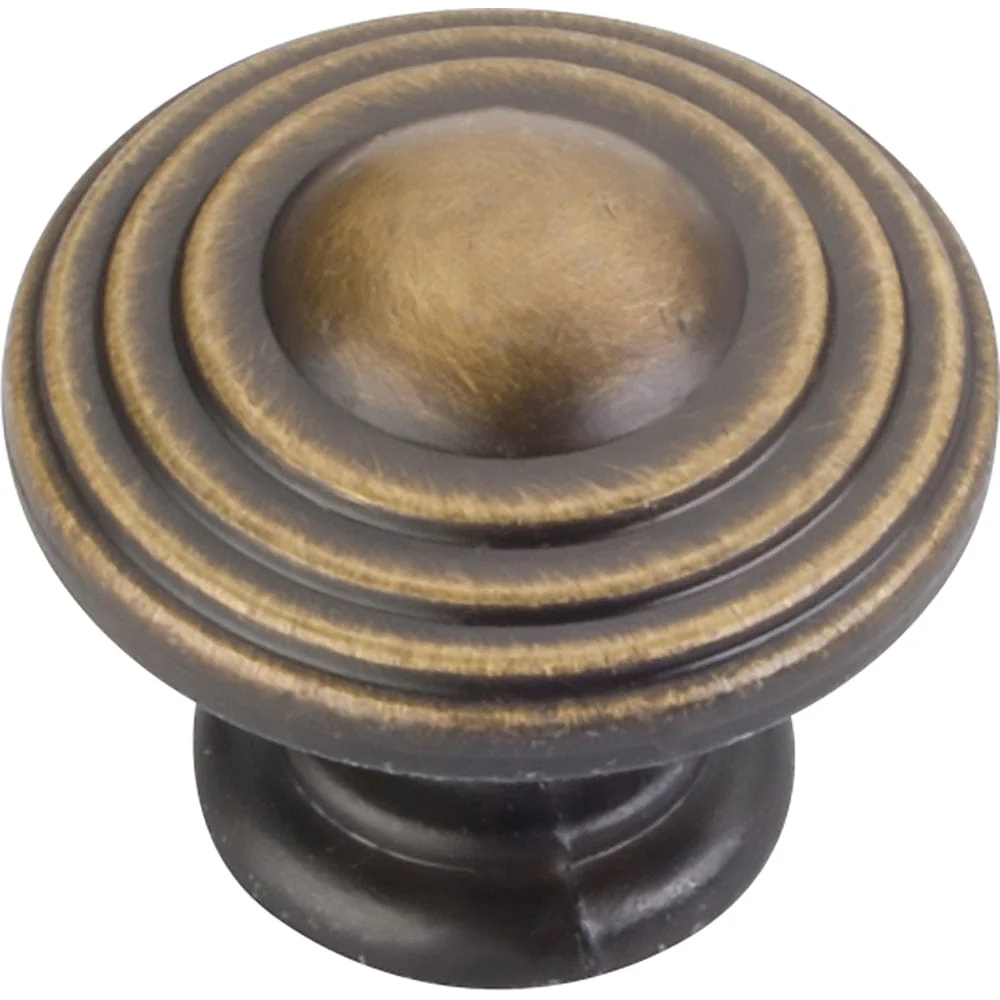 Bremen 2 Stacked Knob, 1-1/4" Dia., Antique Brushed Satin Brass - Image 2