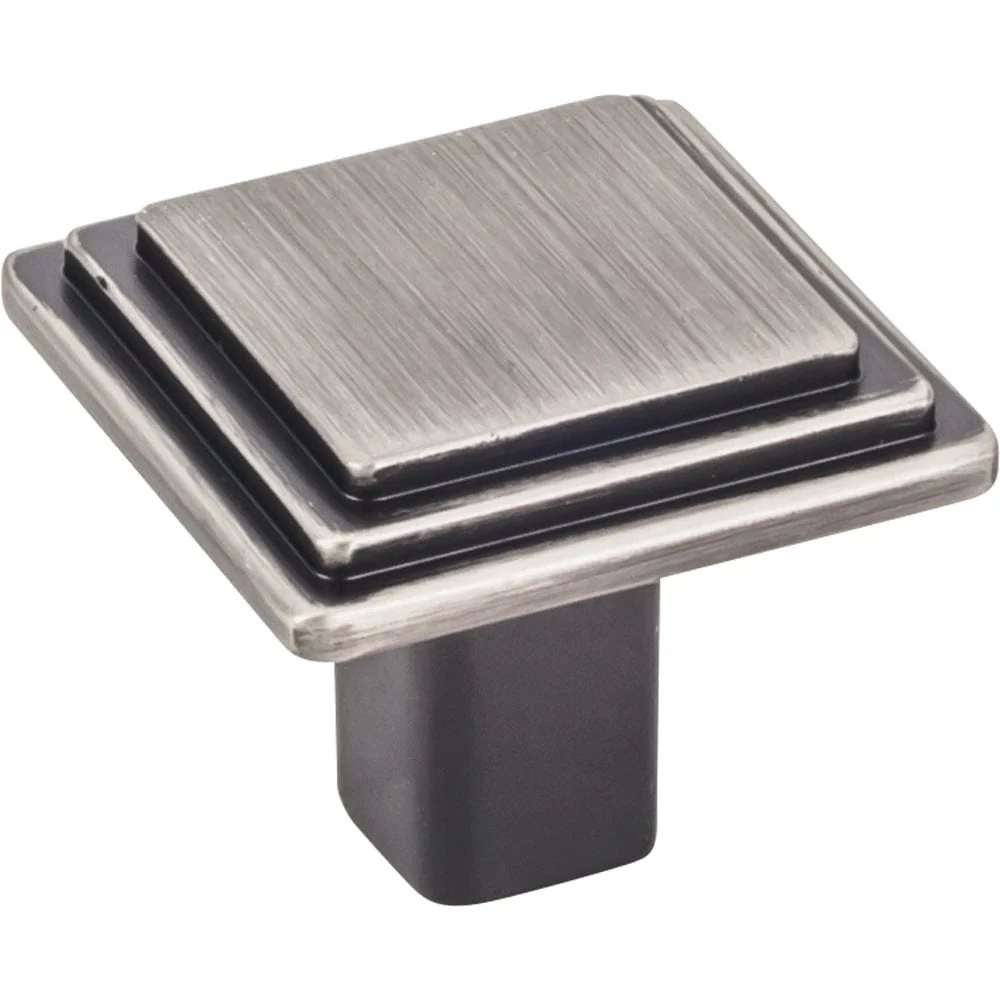 Calloway Large Square Knob, 1-1/4" O.L., Brushed Pewter