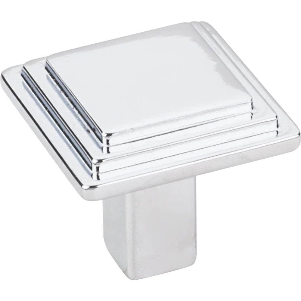 Calloway Square Knob, 1-1/4" O.L., Polished Chrome