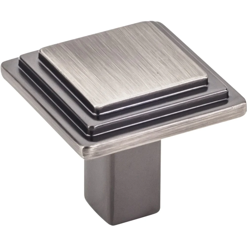 Calloway Square Knob, 1-1/8" O.L., Finnish -Brushed Pewter