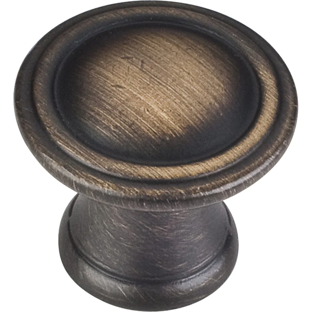 Cordova Knob, 1-3/16" Dia., Antique Brushed Satin Brass - Image 2