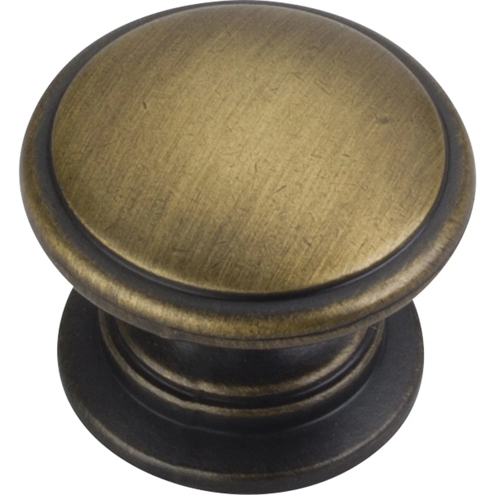 Durham Knob, 1-1/4" Dia., Antique Brushed Satin Brass - Image 2