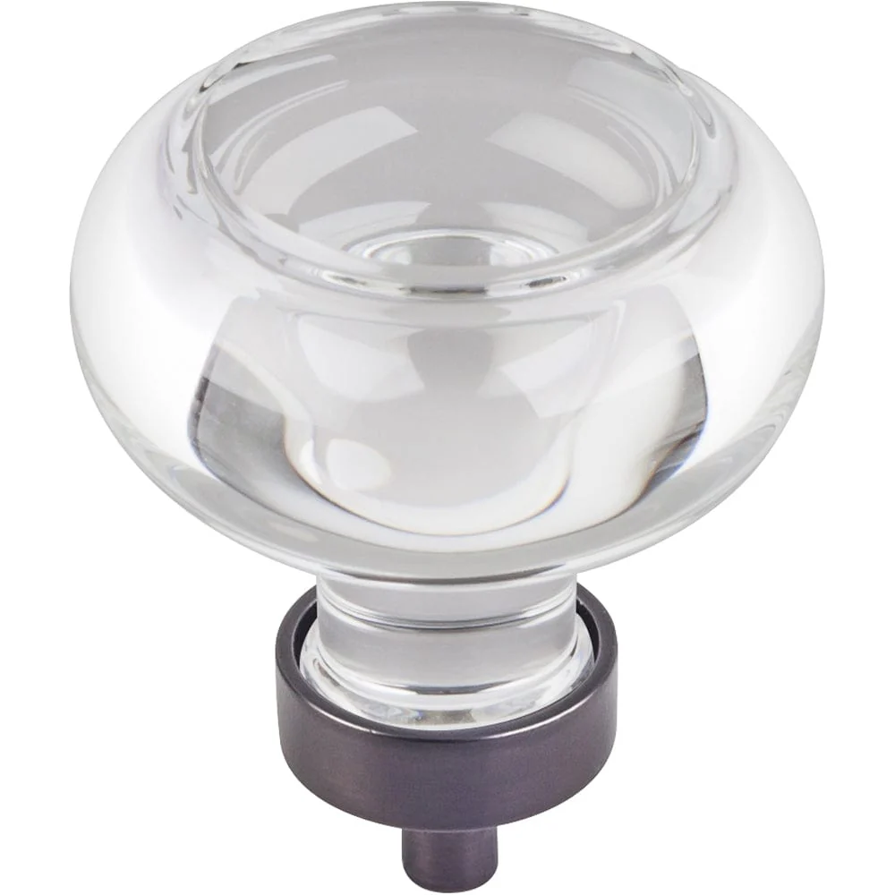 Harlow Large Button Glass Knob, 1-3/4" Dia., Brushed Oil Rubbed Bronze