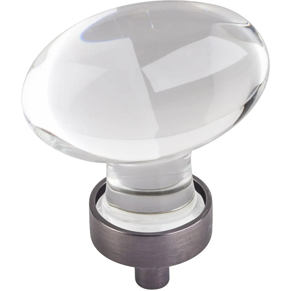 Harlow Large Football Glass Knob,1-5/8" O.L., Brushed Pewter - Image 2