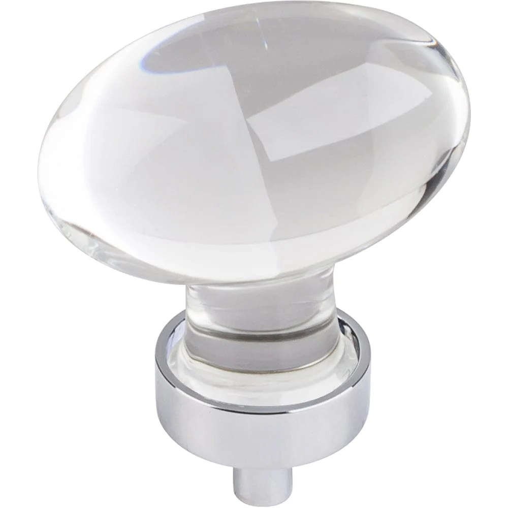 Harlow Large Football Glass Knob,1-5/8" O.L., Polished Chrome - Image 2