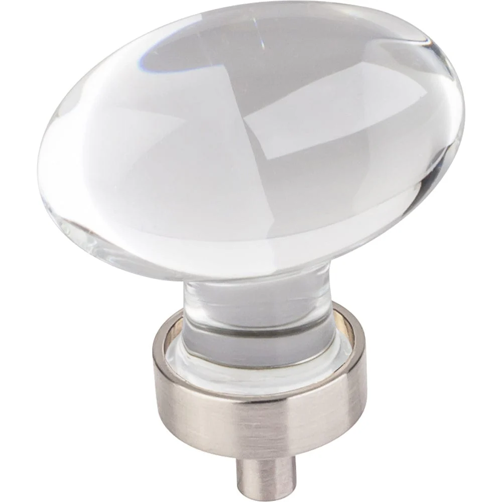 Harlow Large Football Glass Knob,1-5/8" O.L., Satin Nickel - Image 2