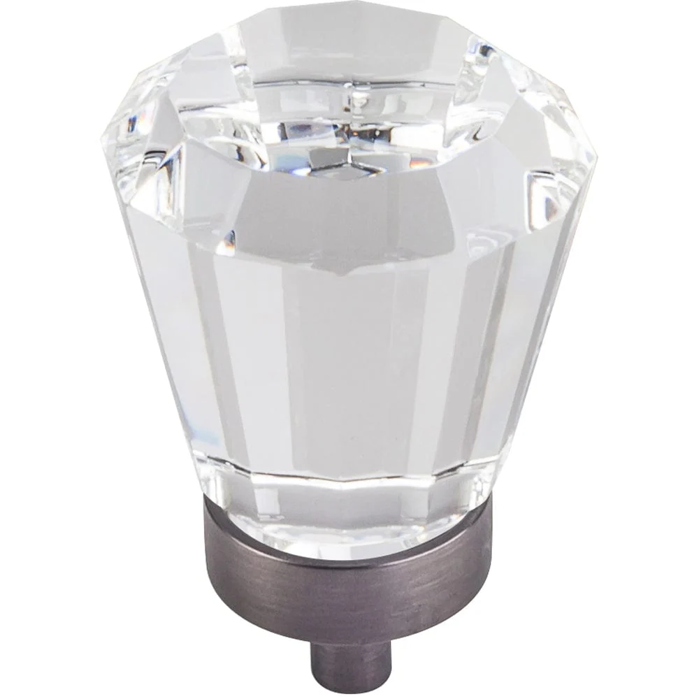 Harlow Large Tapered Glass Knob, 1-1/4" Dia., Brushed Pewter - Image 2