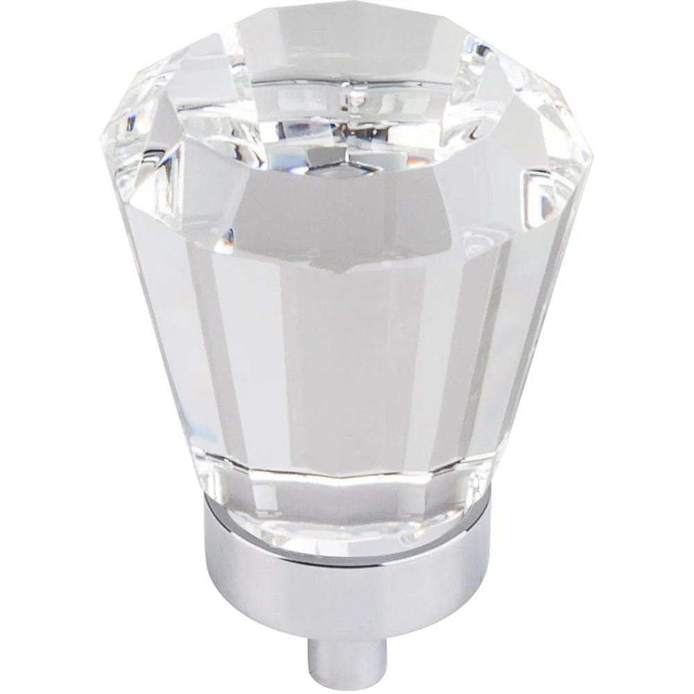 Harlow Large Tapered Glass Knob, 1-1/4" Dia., Polished Chrome