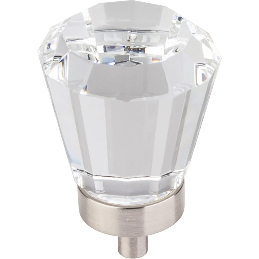 Harlow Large Tapered Glass Knob, 1-1/4" Dia., Satin Nickel - Image 2