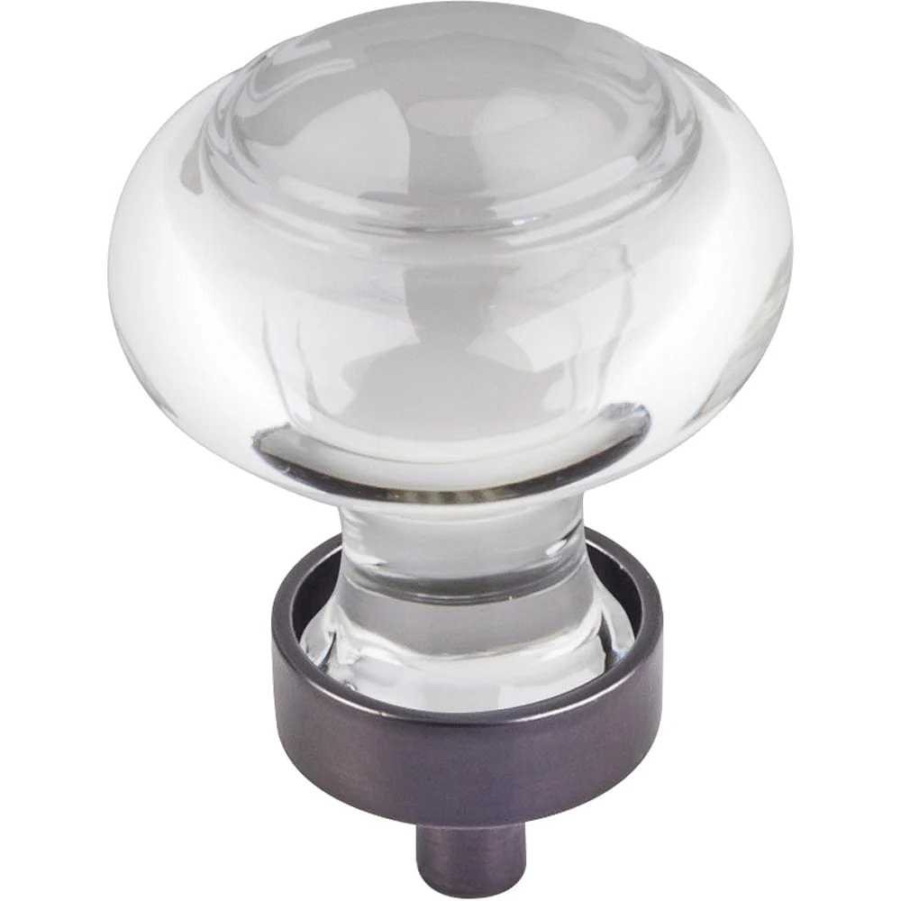 Harlow Small Button Glass Knob, 1-7/16" Dia., Brushed Oil Rubbed Bronze - Image 2
