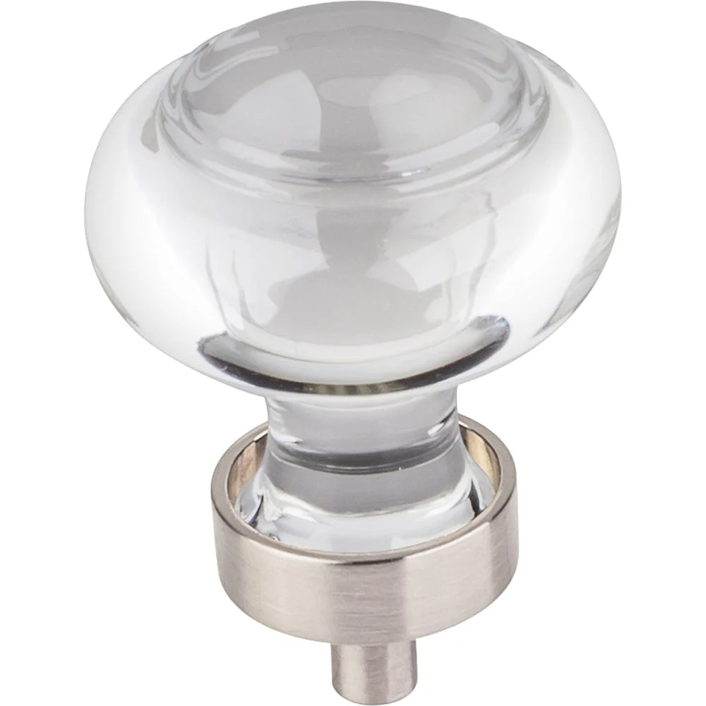 Harlow Small Button Glass Knob, 1-7/16" Dia., Satin Nickel - Image 2